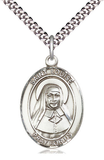St. Louise de Marillac Medal in Fine Pewter, 1" tall, Your Choice of Chain, # 5413