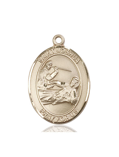 St. Joshua Medal, Solid 14kt Gold, 1"x3/4", Free Chain, # 54139