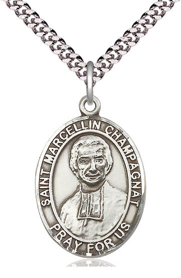 St. Marcellin Champagnat Medal in Fine Pewter, 1" tall, Your Choice of Chain, # 5421