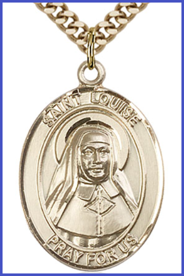 St. Louise de Marillac Medal, Solid 14kt Gold, 1"x3/4", Free Chain, # 54210