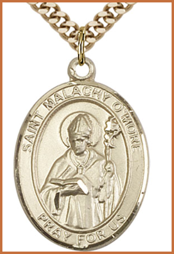 14kt Gold Filled Medal, 1"x3/4", St. Malachy O'More, Your Choice of Chain, # 54250