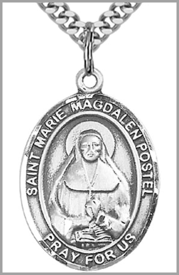 1"x3/4" Sterling Silver St. Marie Magdalen Postel Medal, Your Choice of Chain, # 54274