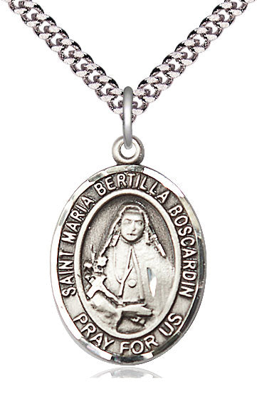 St. Maria Bertilla Boscardin Medal in Fine Pewter, 1" tall, Your Choice of Chain, # 5440