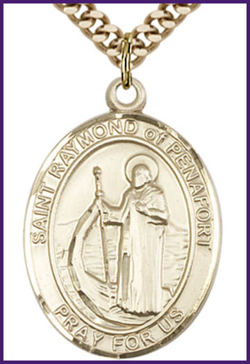 14kt Gold Filled Medal, 1"x3/4", St. Raymond of Penafort, Your Choice of Chain, # 54421