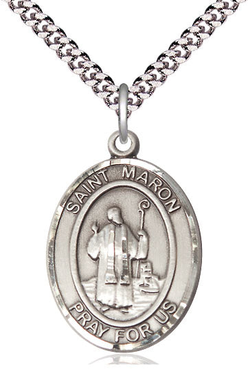 St. Maron Medal in Fine Pewter, 1" tall, Your Choice of Chain, # 5449