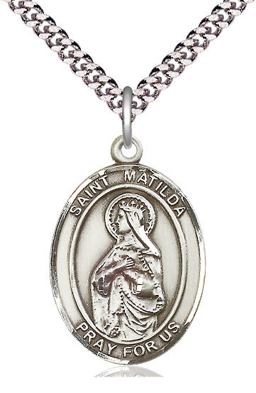 St. Matilda Medal in Fine Pewter, 1" tall, Your Choice of Chain, # 5475