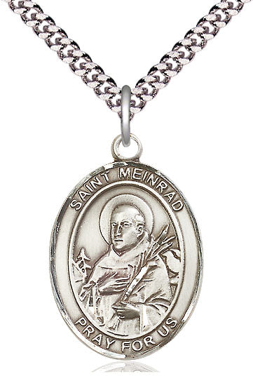 St. Meinrad of Einsiedeln Medal in Fine Pewter, 1" tall, Your Choice of Chain, # 5487