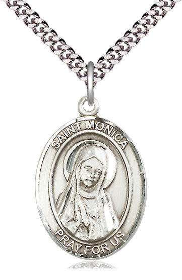 St. Monica Medal in Fine Pewter, 1" tall, Your Choice of Chain, # 5491