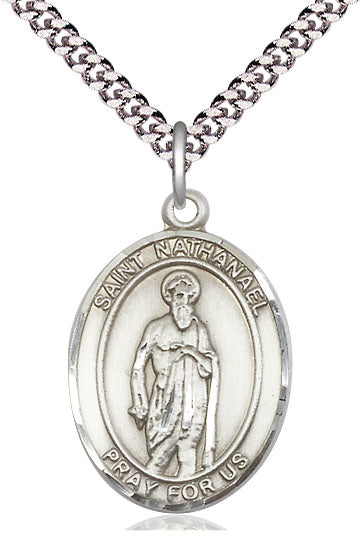 St. Nathanael Medal in Fine Pewter, 1" tall, Your Choice of Chain, # 5493