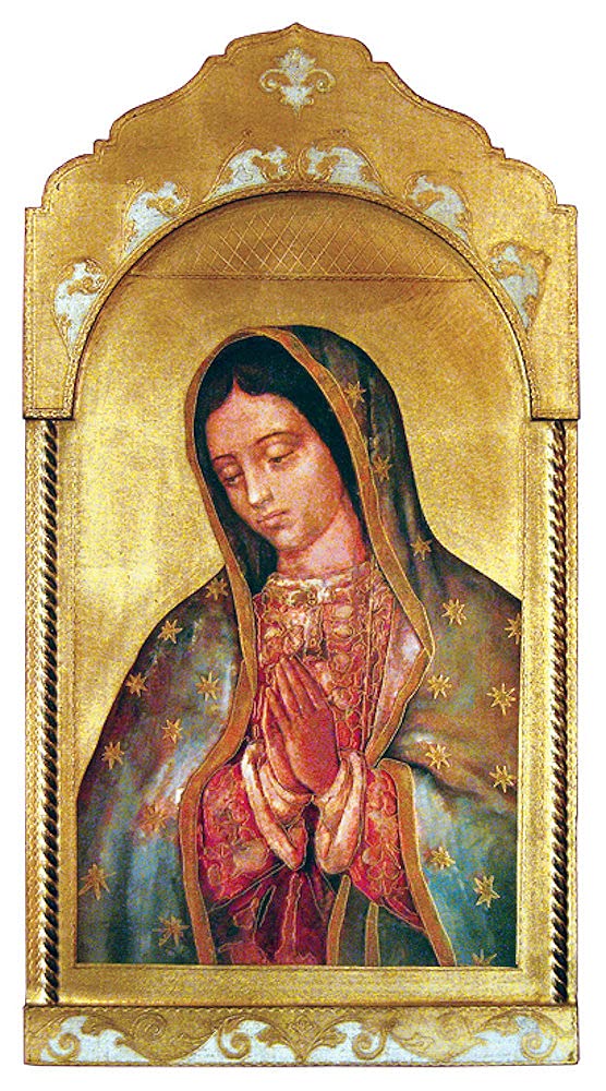 Our Lady of Guadalupe Florentine Wood Plaque, 21"x41", Made in Italy, # 21150
