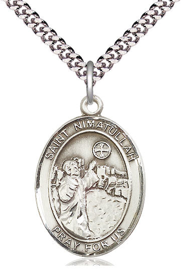 St. Nimatullah Medal in Fine Pewter, 1" tall, Your Choice of Chain, # 5495
