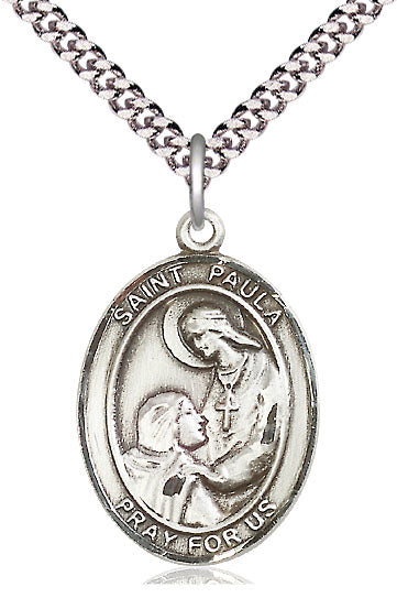 St. Paula Medal in Fine Pewter, 1" tall, Your Choice of Chain, # 5507