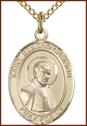 14kt Gold Filled Medal, 3/4"x9/16", St. Edmund Campion, Your choice of chain, # 55081