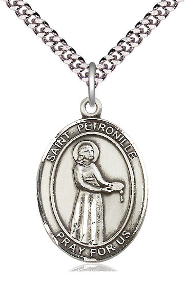 St. Petronille Medal in Fine Pewter, 1" tall, Your Choice of Chain, # 5529