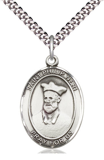 St. Philip Neri Medal in Fine Pewter, 1" tall, Your Choice of Chain, # 5530
