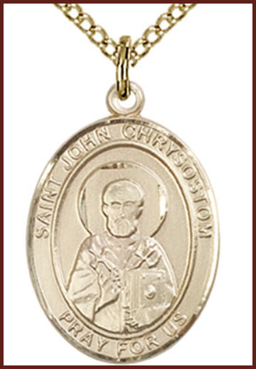 14kt Gold Filled Medal, 3/4"x9/16", St. John Chrysostom, Your choice of chain, # 55322