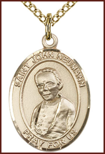 14kt Gold Filled Medal, 3/4"x9/16", St. John Neumann, Your choice of chain, # 55328