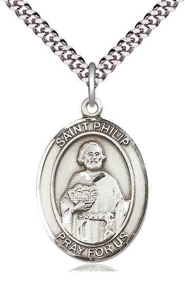 St. Philip the Apostle Medal in Fine Pewter, 1" tall, Your Choice of Chain, # 5534