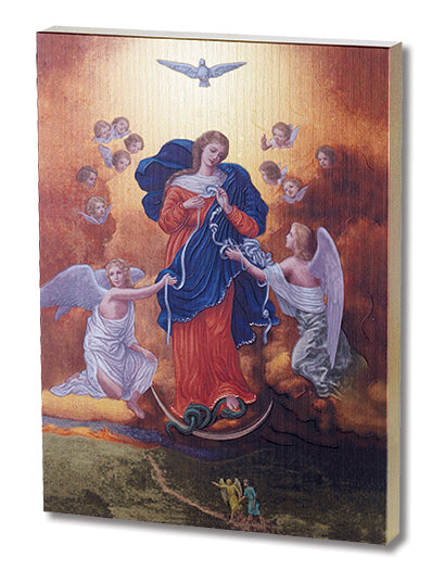Our Lady Untier of Knots Textured Plaque, 7.5"x10", # 55394