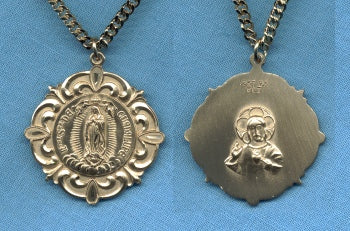 1-1/8" Ornate O.L. Of Guadalupe 14 Gold Filled Medal, Your Choice of Chain # 5539