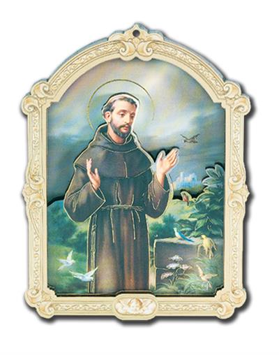 5.5" 3-D St. Francis of Assisi Wall Plaque, # 55404