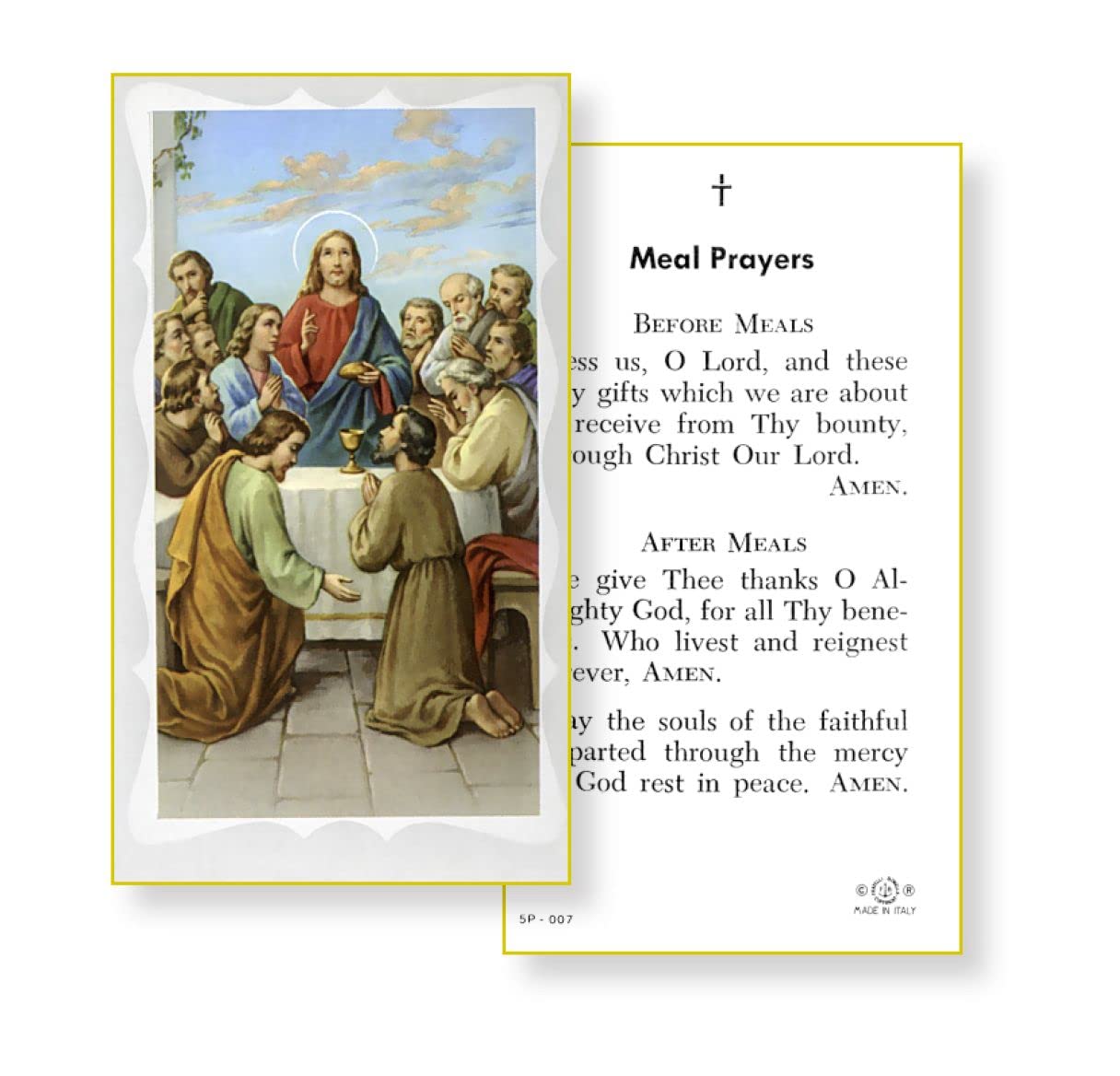MEAL PRAYERS Paper Holy Cards, 2"x4", 100-pack, # 5774