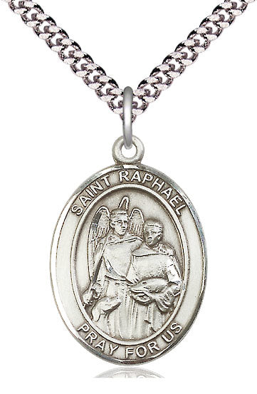 St. Raphael the Archangel Medal in Fine Pewter, 1" tall, Your Choice of Chain, # 5550