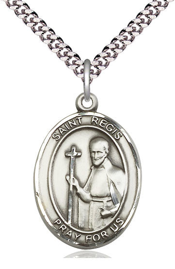 St. Regis Medal in Fine Pewter, 1" tall, Your Choice of Chain, # 5556