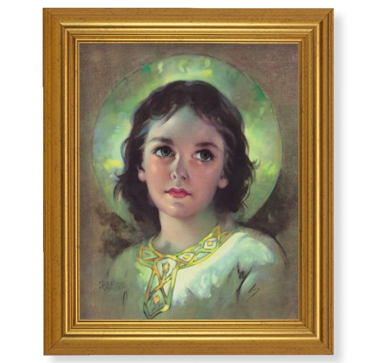 The Child Jesus Picture, 10"x12" Gold-Leaf Finished Classic Frame, Italian Print on Artboard # 27383