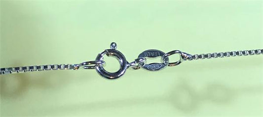 Sterling Silver Box Chain,18" long, Petite .82mm (.032in) wide, # 55794-sale