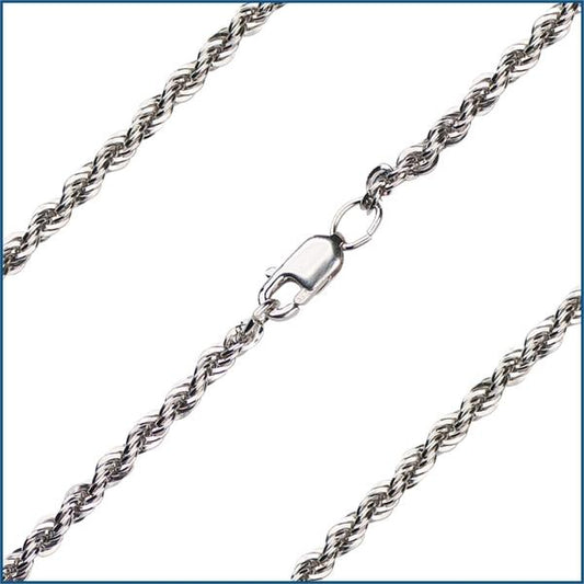 16" Sterling Silver French Rope Chain w/ Clasp, 2.4mm wide, # 55843