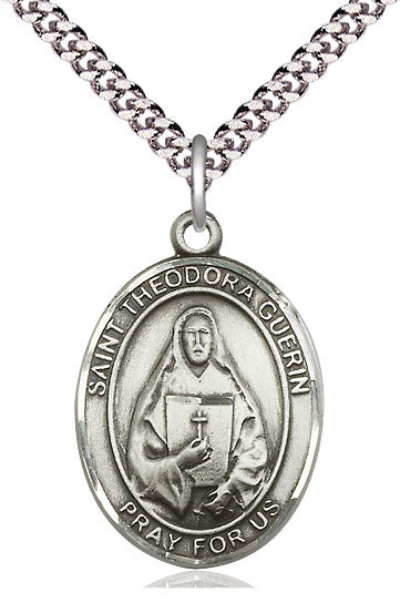St. Theodora Guerin Medal in Fine Pewter, 1" tall, Your Choice of Chain, # 5590
