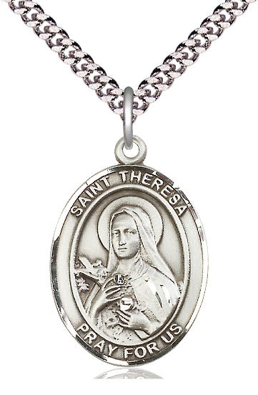 St. Theresa of Lisieux Medal in Fine Pewter, 1" tall, Your Choice of Chain, # 5593