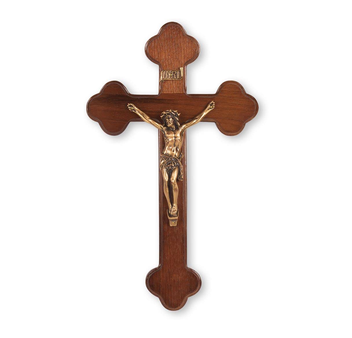 10" "Latin Style" Walnut Cross with Museum Gold Corpus, # 1330