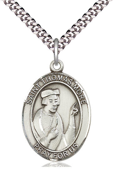 St. Thomas More Medal in Fine Pewter, 1" tall, Your Choice of Chain, # 5601