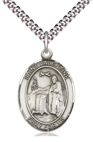 St. Valentine of Rome Medal in Fine Pewter, 1" tall, Your Choice of Chain, # 5607