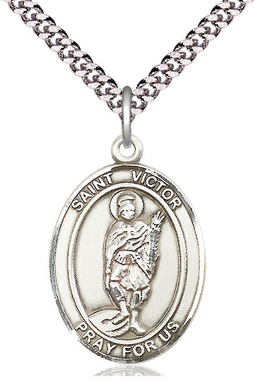 St. Victor of Marseilles Medal in Fine Pewter, 1" tall, Your Choice of Chain, # 5611