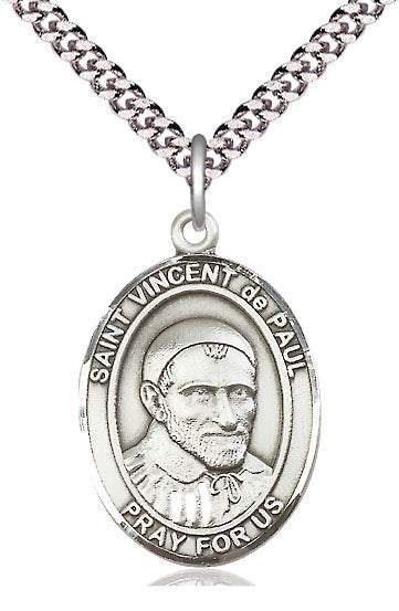 St. Vincent de Paul Medal in Fine Pewter, 1" tall, Your Choice of Chain, # 5613
