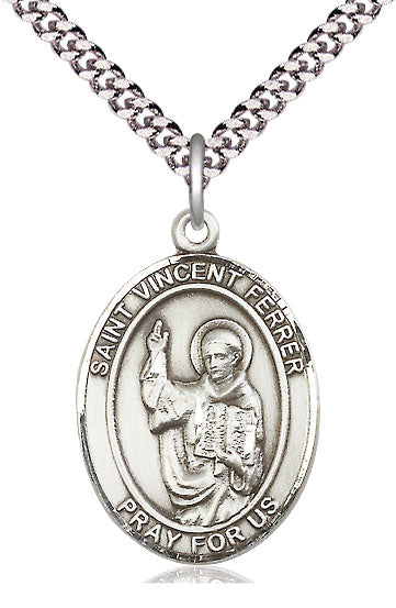 St. Vincent Ferrer Medal in Fine Pewter, 1" tall, Your Choice of Chain, # 5614