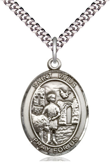 St. Vitus Medal in Fine Pewter, 1" tall, Your Choice of Chain, # 5615