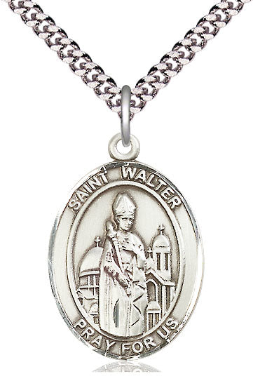 St. Walter of Pontnoise Medal in Fine Pewter, 1" tall, Your Choice of Chain, # 5617