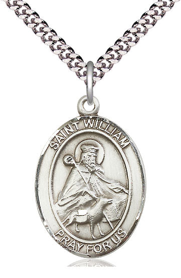 St. William of Rochester Medal in Fine Pewter, 1" tall, Your Choice of Chain, # 5619