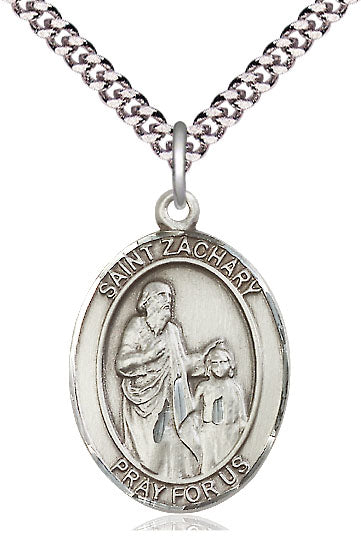 St. Zachary Medal in Fine Pewter, 1" tall, Your Choice of Chain, # 5623