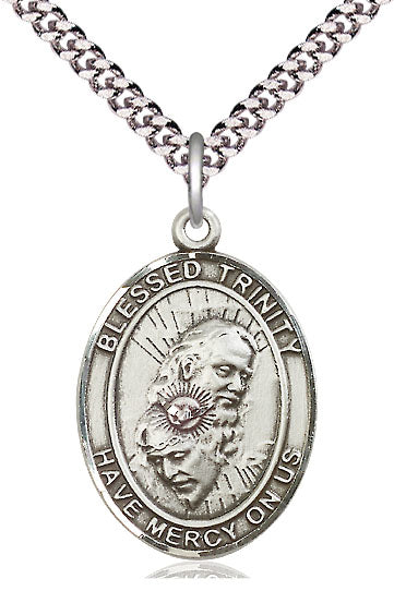 Blessed Trinity Medal in Fine Pewter, 3/4" tall, Your Choice of Chain, # 5695