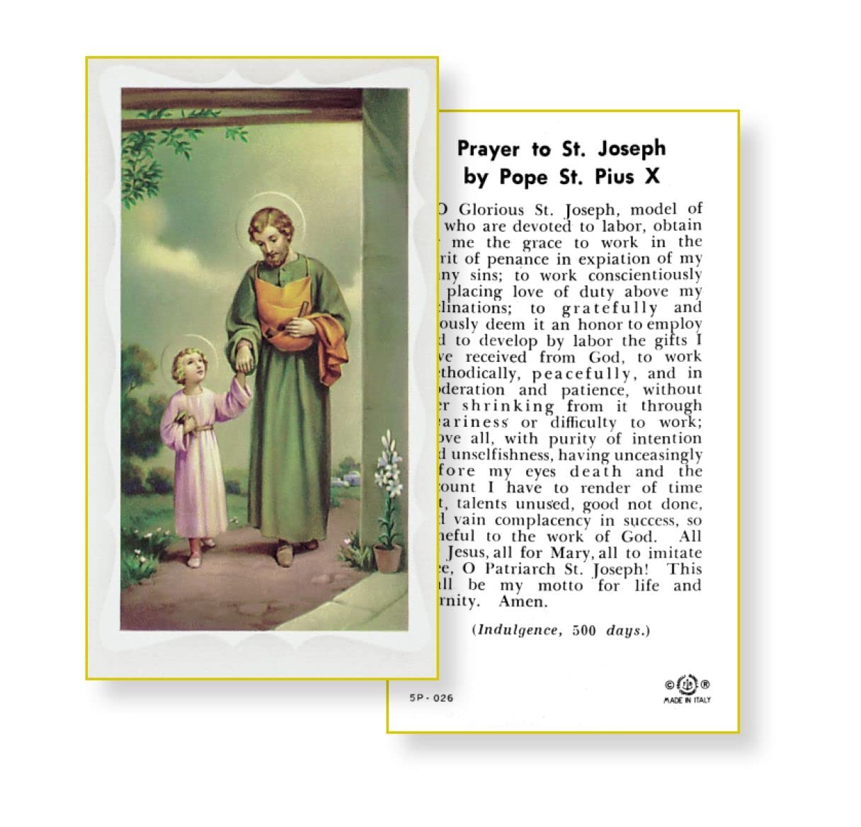 SAINT JOSEPH Paper Holy Cards, 2"x4", 100-pack, # 5800