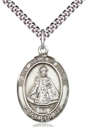 Infant of Prague Medal in Fine Pewter, 3/4" tall, Your Choice of Chain, # 5709