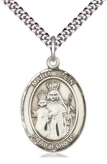 Maria Stein Medal in Fine Pewter, 3/4" tall, Your Choice of Chain, # 5712