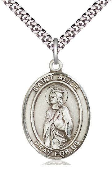 St. Alice Medal in Fine Pewter, 3/4" tall, Your Choice of Chain, # 5730