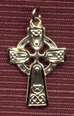 1" Celtic Cross, Solid 14kt Gold, Free Chain, # 5759