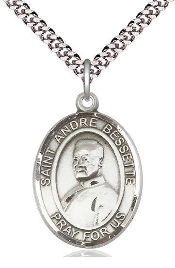 St. Andre Bessette Medal in Fine Pewter, 3/4" tall, Your Choice of Chain, # 5763
